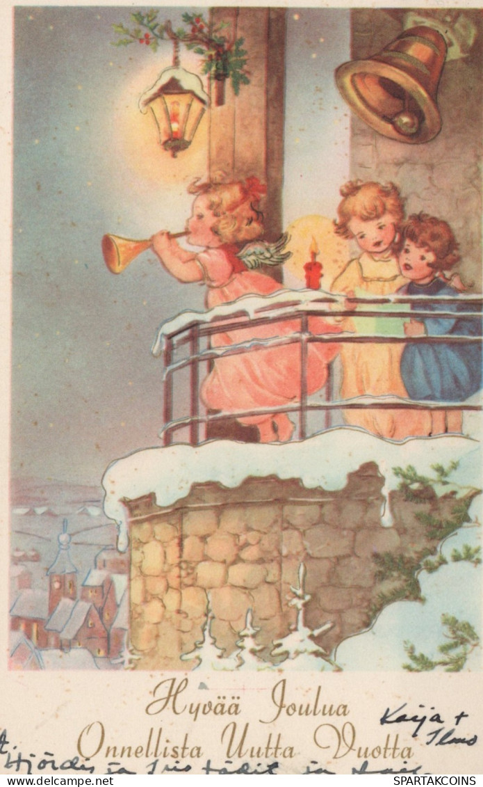 ANGEL CHRISTMAS Holidays Vintage Postcard CPSMPF #PAG837.A - Anges