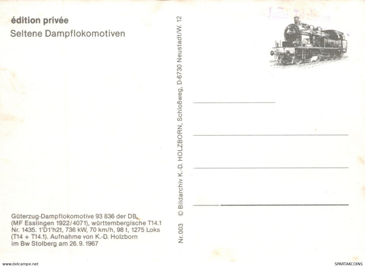 TREN TRANSPORTE Ferroviario Vintage Tarjeta Postal CPSM #PAA949.A - Eisenbahnen