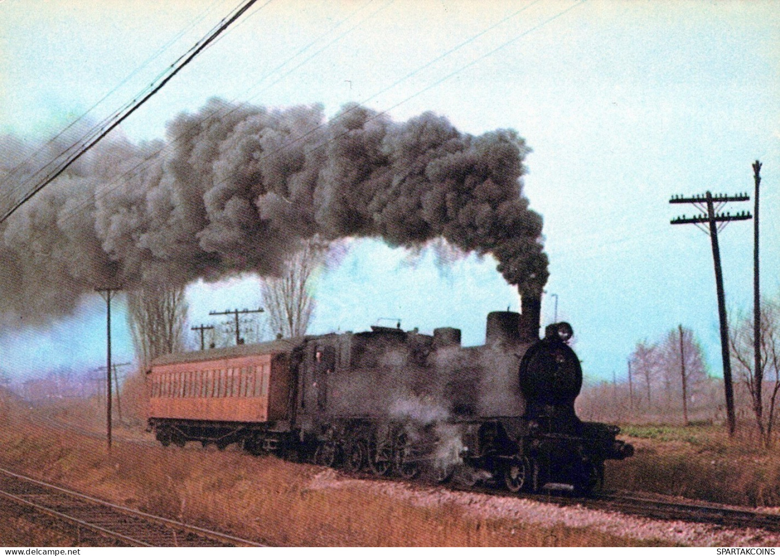 TRENO TRASPORTO FERROVIARIO Vintage Cartolina CPSM #PAA772.A - Trains