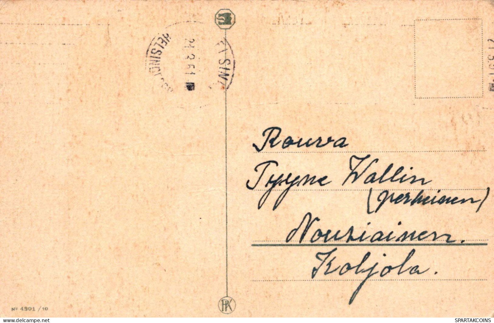 EASTER CHICKEN EGG Vintage Postcard CPA #PKE326.A - Ostern
