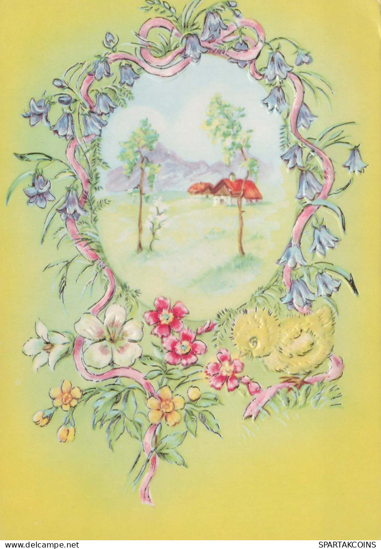 PASQUA POLLO UOVO Vintage Cartolina CPSM #PBP044.A - Easter