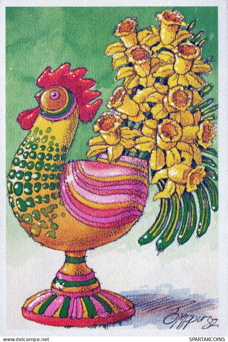 PASCUA POLLO HUEVO Vintage Tarjeta Postal CPSM #PBO792.A - Easter