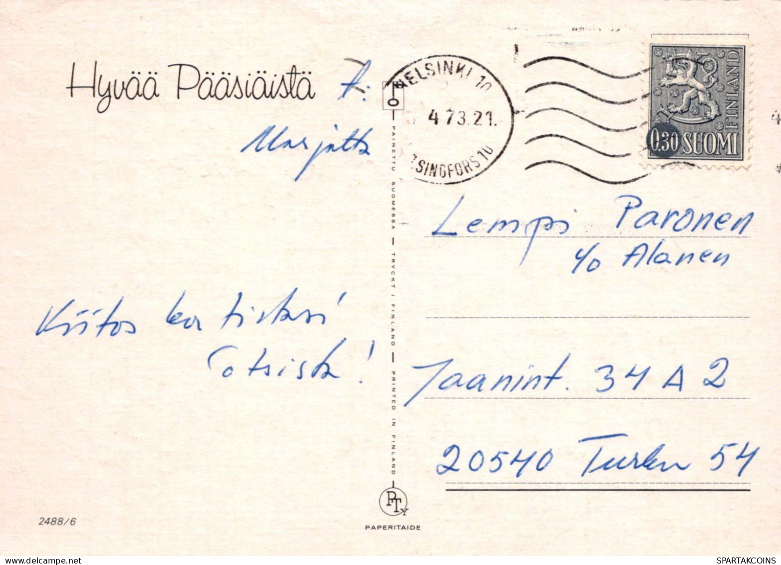 PASQUA POLLO UOVO Vintage Cartolina CPSM #PBO718.A - Easter