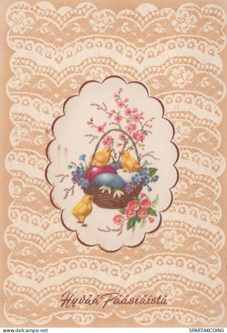 OSTERN HUHN EI Vintage Ansichtskarte Postkarte CPSM #PBO605.A - Easter