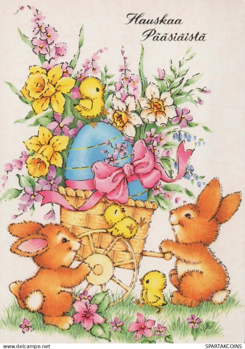 OSTERN KANINCHEN Vintage Ansichtskarte Postkarte CPSM #PBO550.A - Easter