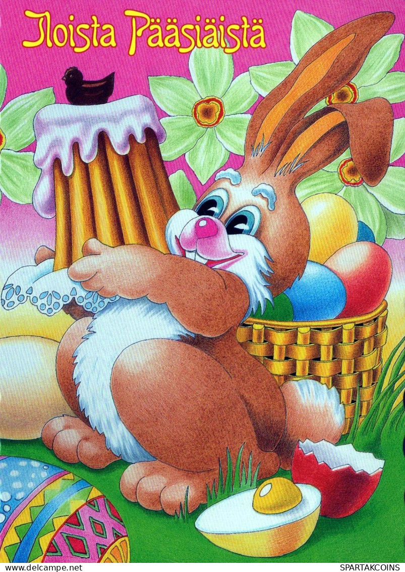 PASQUA CONIGLIO Vintage Cartolina CPSM #PBO483.A - Easter