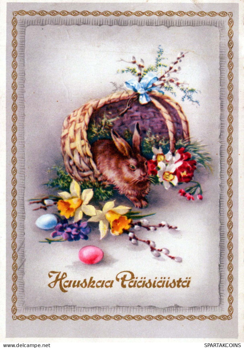 OSTERN KANINCHEN Vintage Ansichtskarte Postkarte CPSM #PBO415.A - Ostern