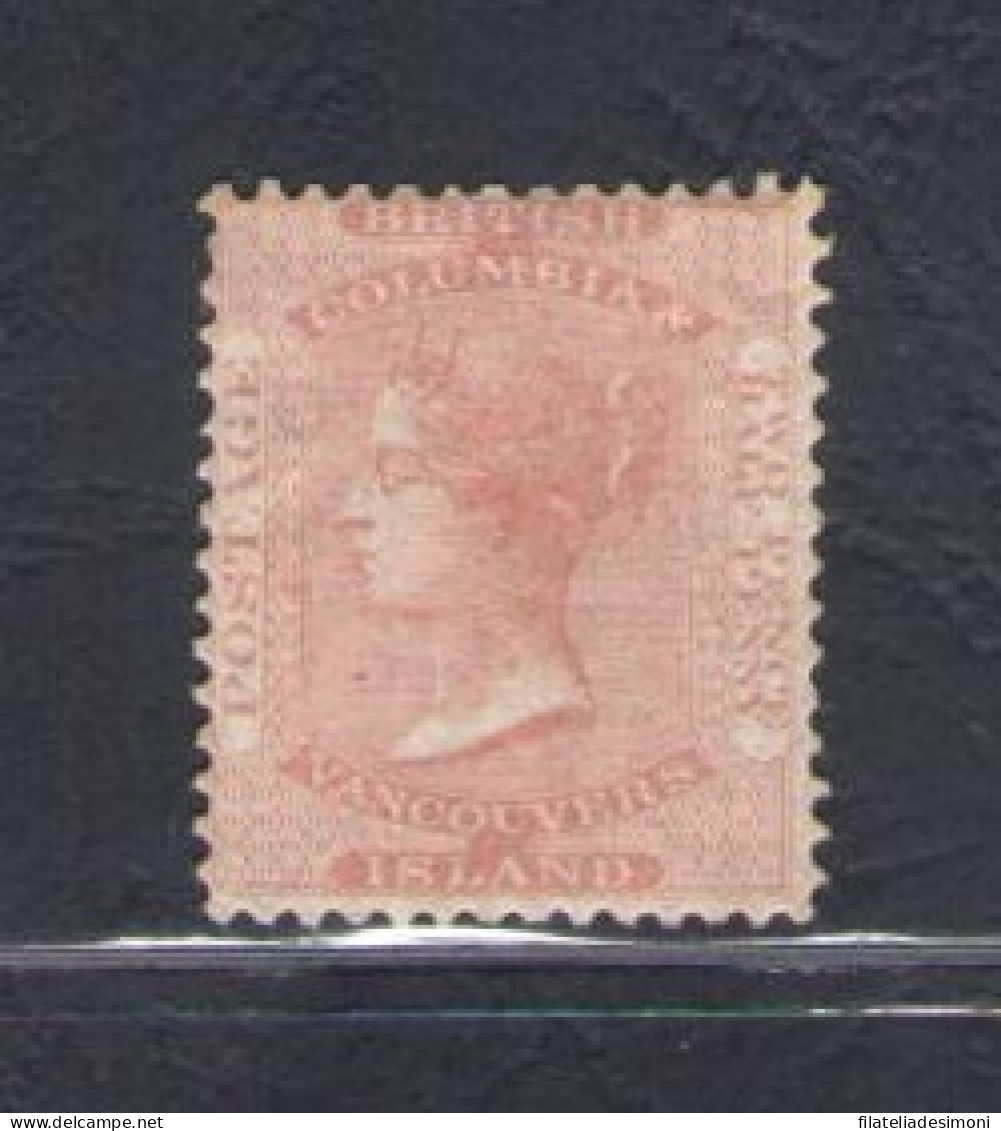 1860 British Columbia E Vancouver Island - SG 3 - 2 1/2 Pale Reddish Rose, MH* - Altri & Non Classificati