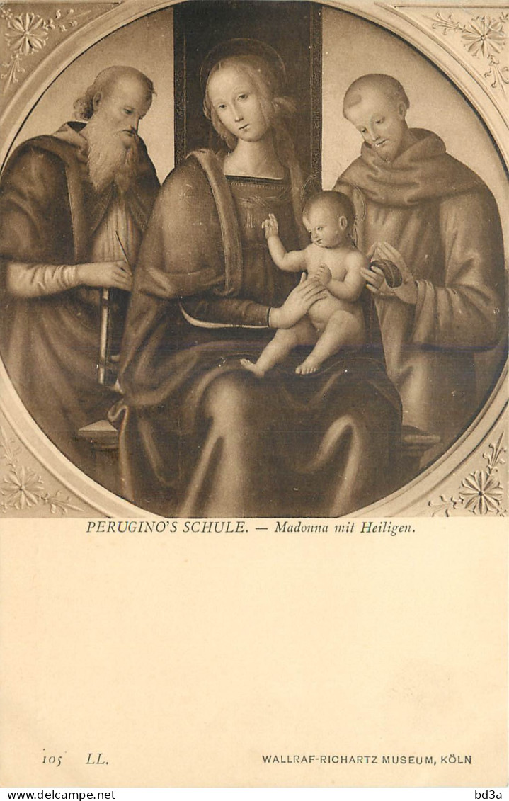 PERUGINO'S SCHULE MADONNA - Tableaux, Vitraux Et Statues
