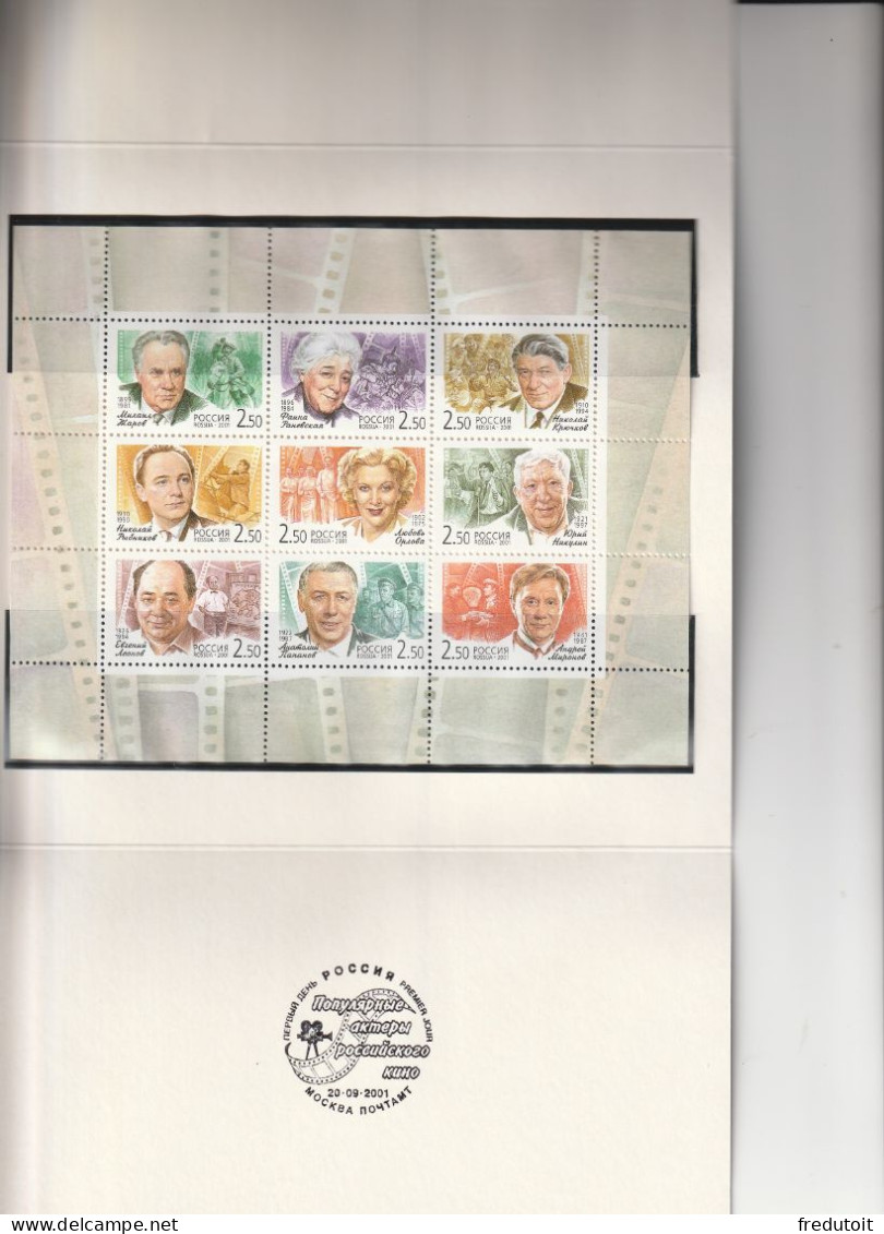 RUSSIE - CARNET - N°6589/97 ** (2001) Acteurs De Cinéma - Unused Stamps