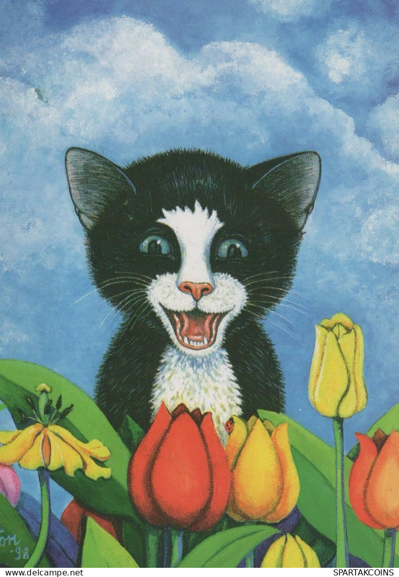 CAT KITTY Animals Vintage Postcard CPSM Unposted #PAM636.A - Katzen