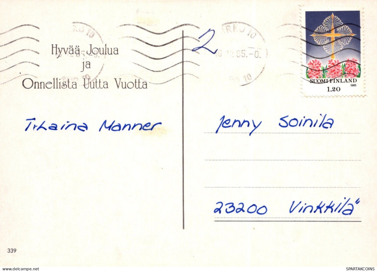 ÁNGEL NAVIDAD Vintage Tarjeta Postal CPSM #PAJ281.A - Engel