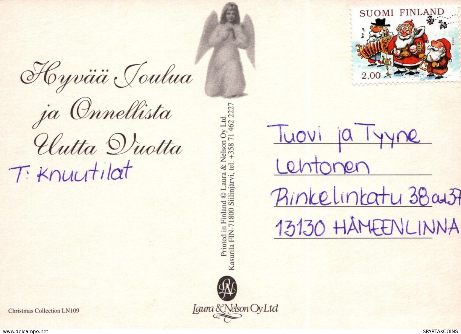 ANGELO Buon Anno Natale Vintage Cartolina CPSM #PAJ271.A - Engel
