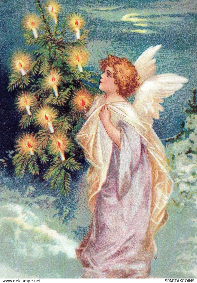 ANGELO Buon Anno Natale Vintage Cartolina CPSM #PAJ271.A - Anges
