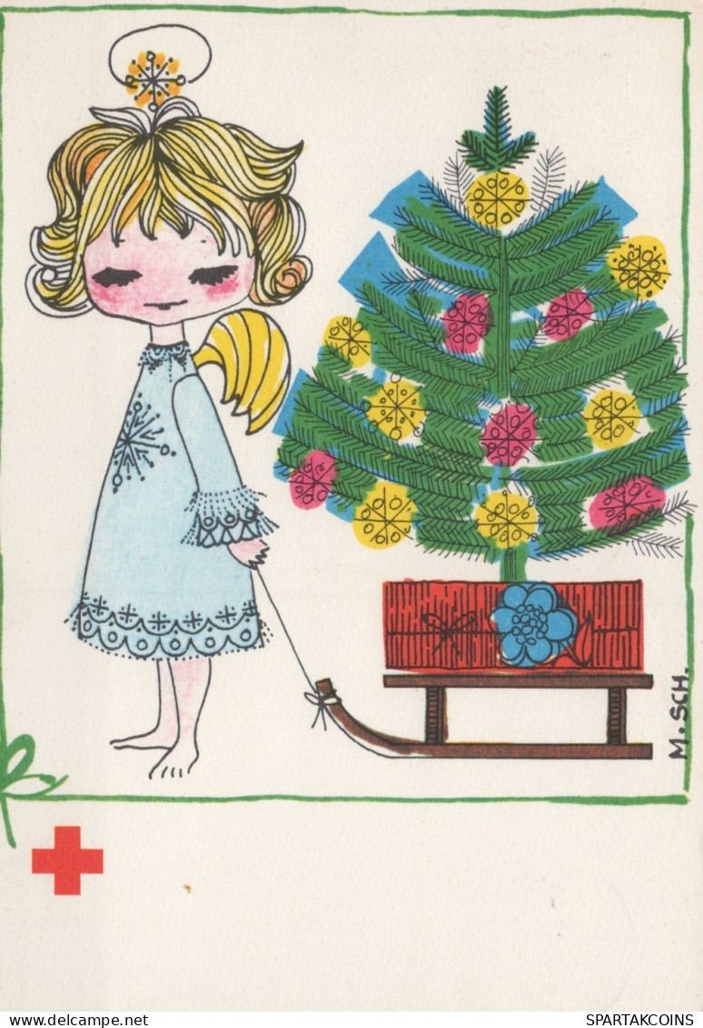 ANGEL CHRISTMAS Holidays Vintage Postcard CPSM #PAH982.A - Angels