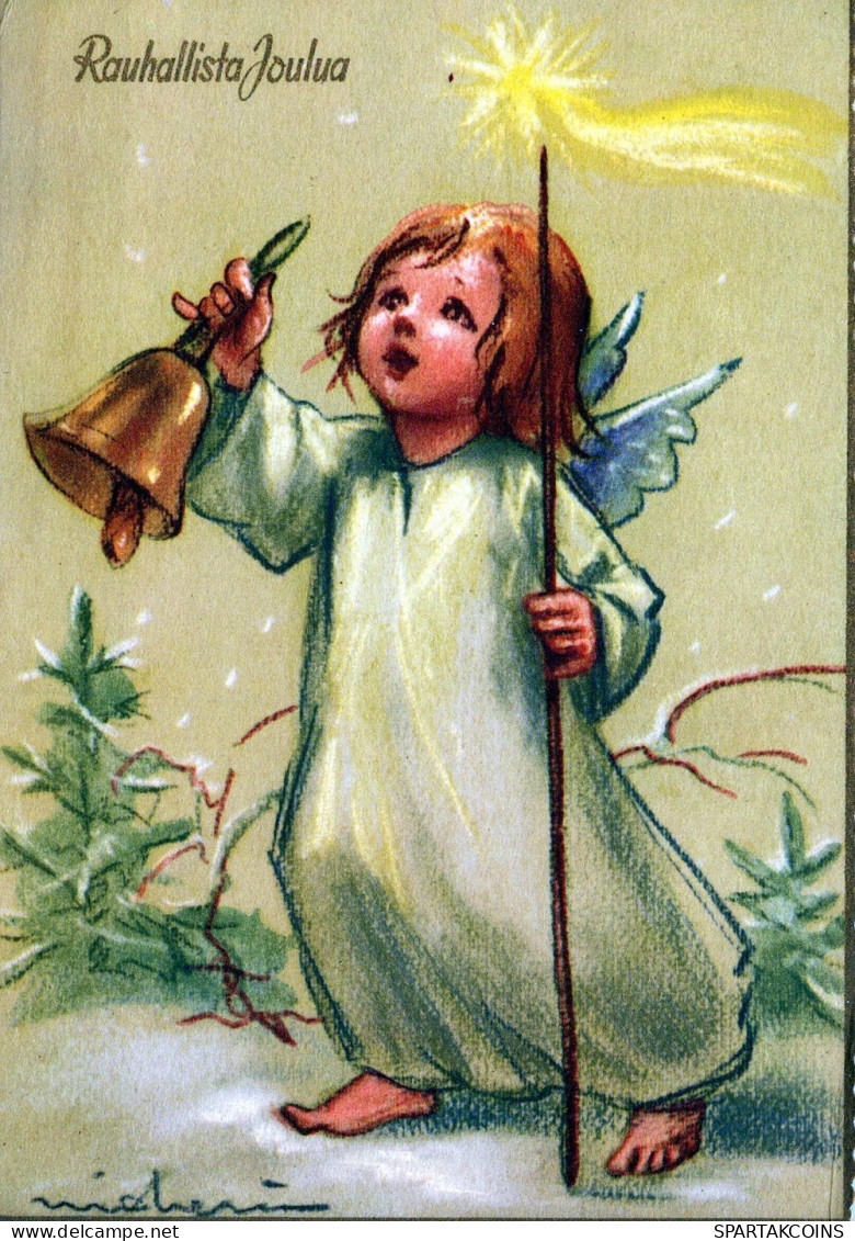 ENGEL WEIHNACHTSFERIEN Feiern & Feste Vintage Ansichtskarte Postkarte CPSM #PAH981.A - Angels