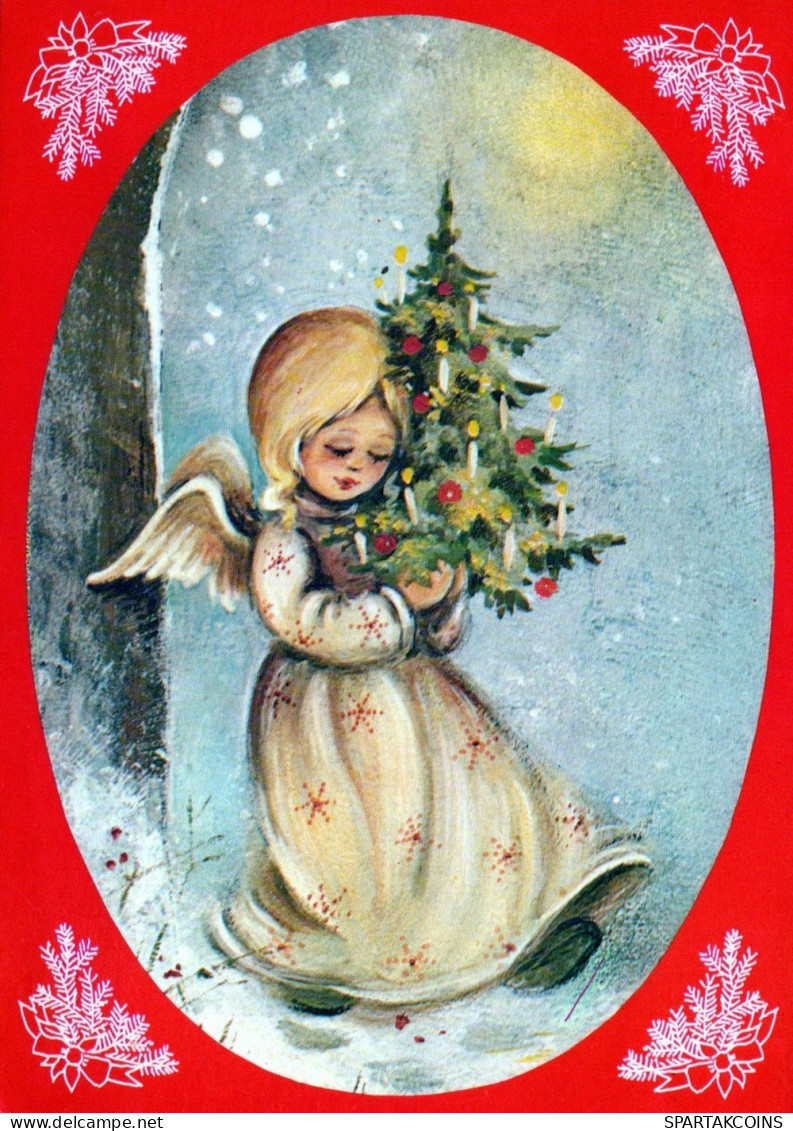 ENGEL WEIHNACHTSFERIEN Feiern & Feste Vintage Ansichtskarte Postkarte CPSM #PAJ018.A - Angels