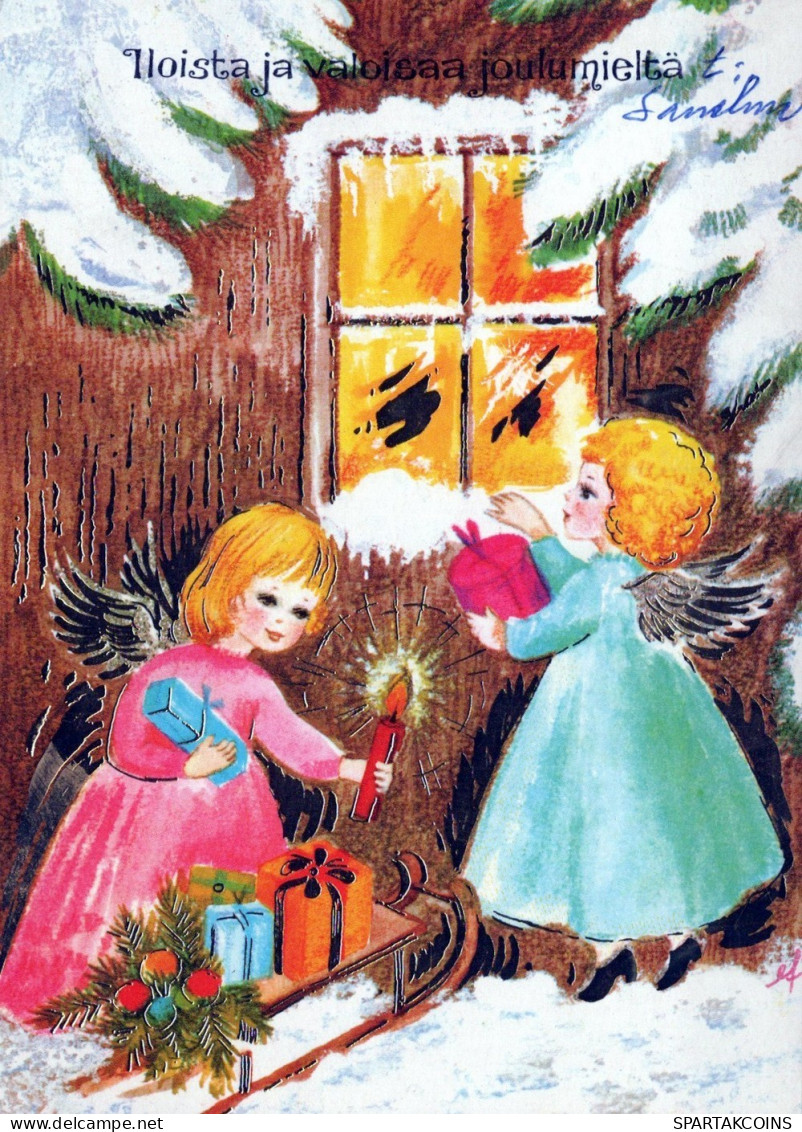 ANGELO Buon Anno Natale Vintage Cartolina CPSM #PAH948.A - Angels