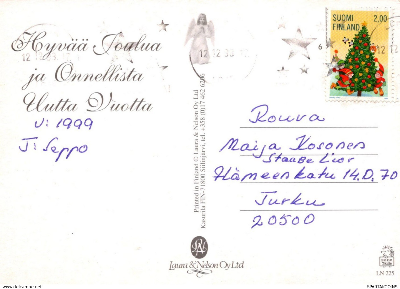 ANGELO Buon Anno Natale Vintage Cartolina CPSM #PAH958.A - Angels