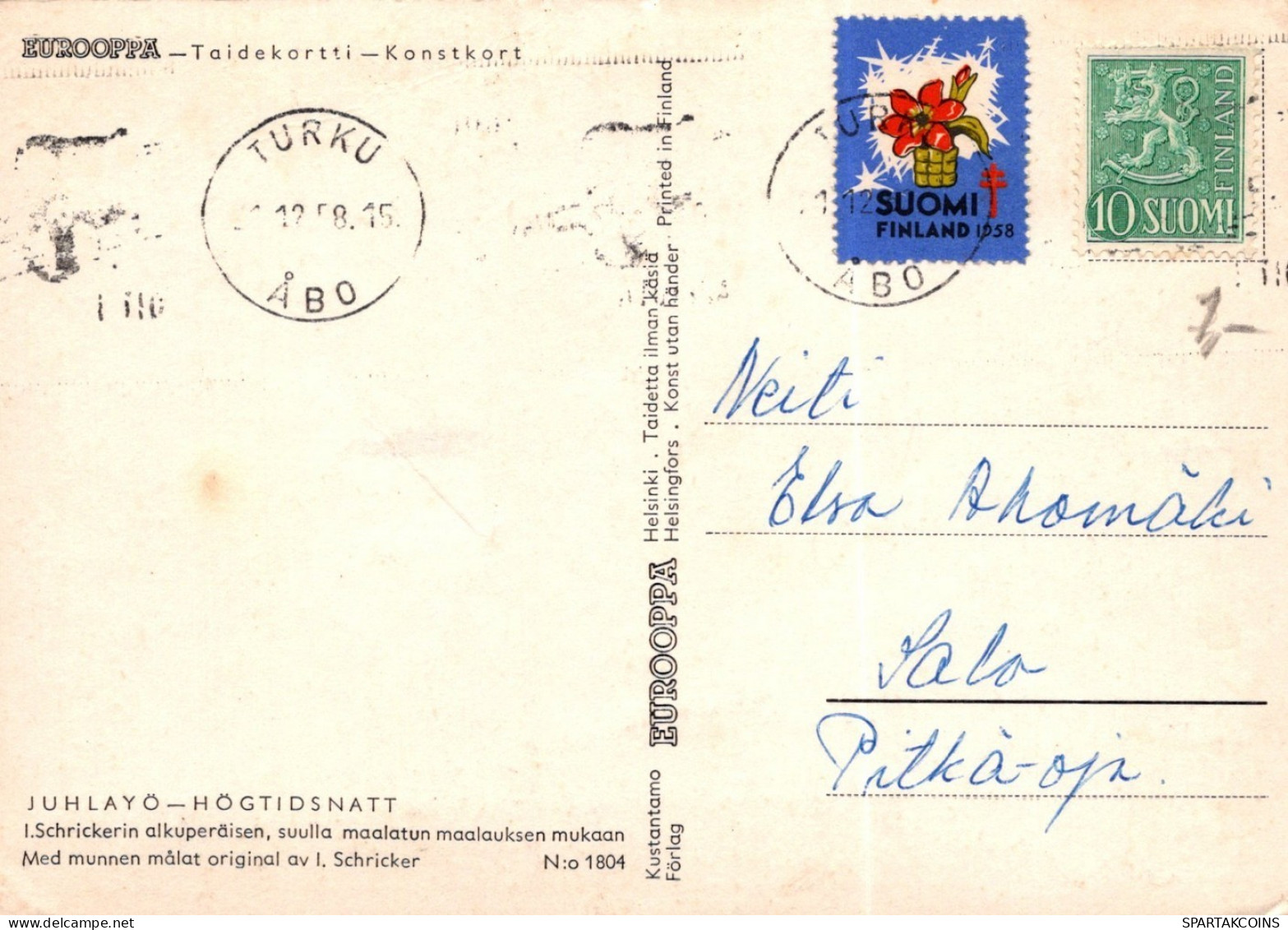 ÁNGEL NAVIDAD Vintage Tarjeta Postal CPSM #PAH719.A - Anges