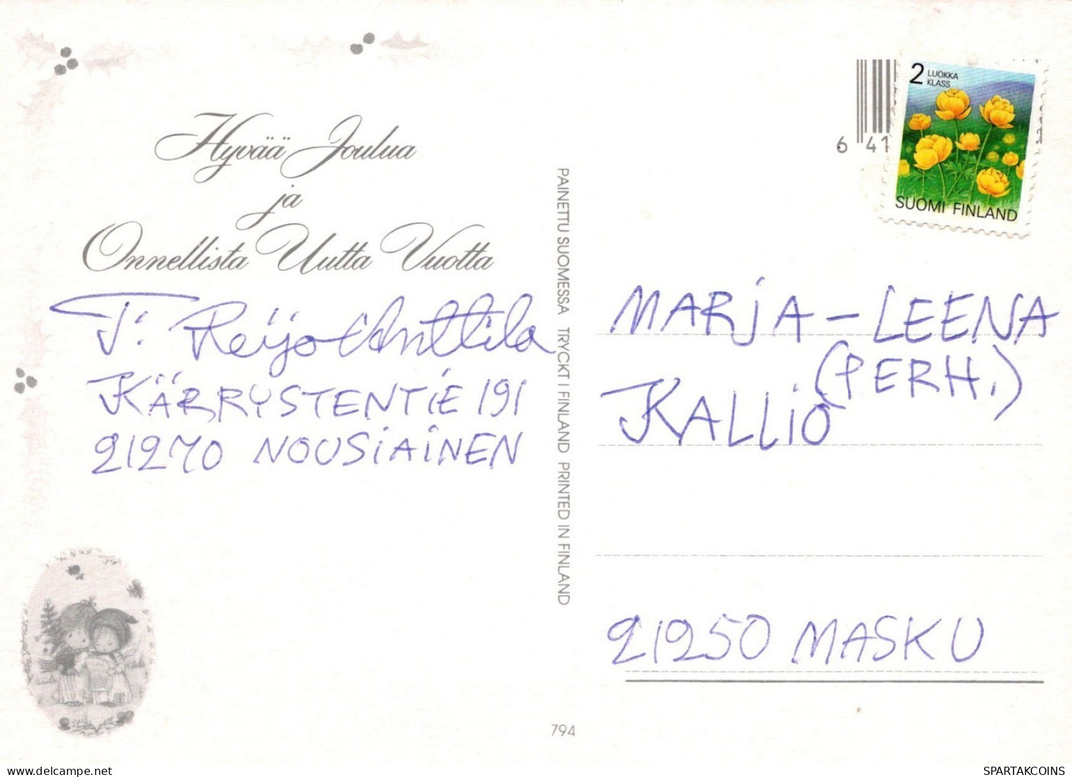 ÁNGEL NAVIDAD Vintage Tarjeta Postal CPSM #PAH714.A - Engel