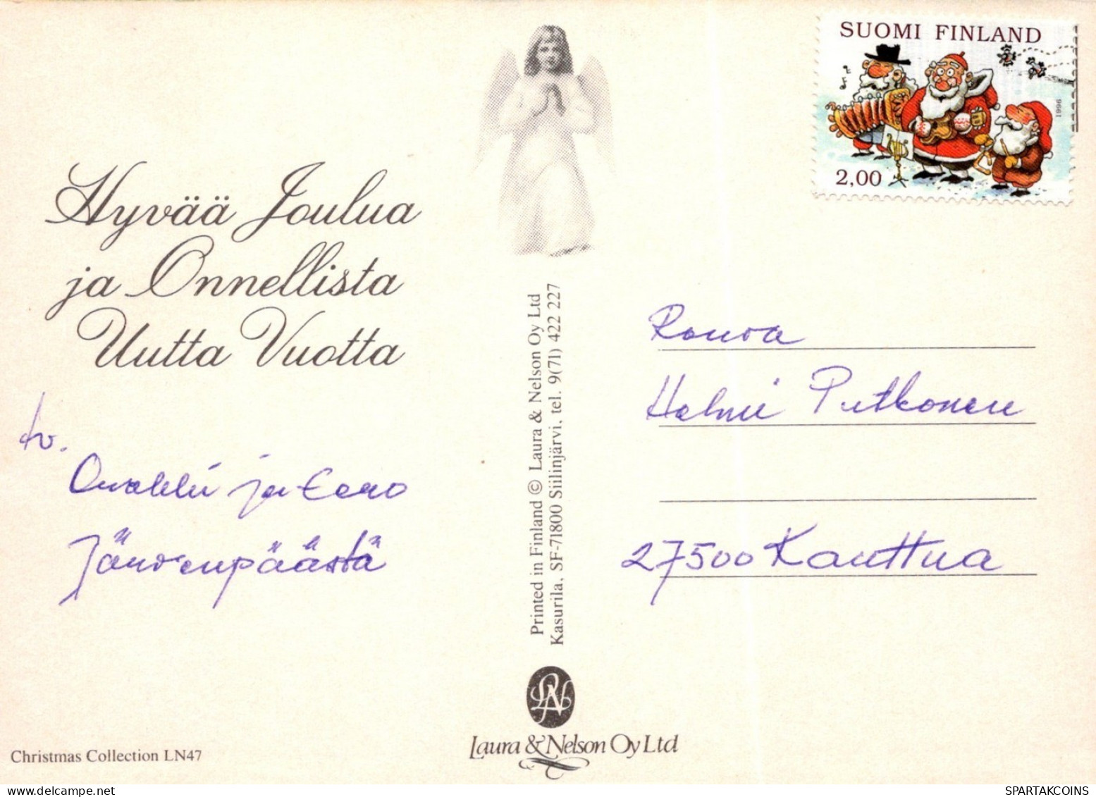 ENGEL WEIHNACHTSFERIEN Feiern & Feste Vintage Ansichtskarte Postkarte CPSM #PAH592.A - Anges