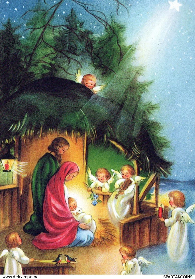 ANGELO Buon Anno Natale Vintage Cartolina CPSM #PAH505.A - Engel
