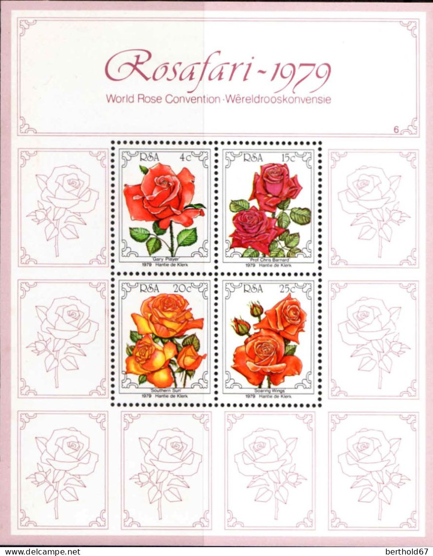 Afrique Du Sud Bloc N** Yv: 8 Mi:8 World Rose Convention Rosafari-1979 - Blocks & Sheetlets