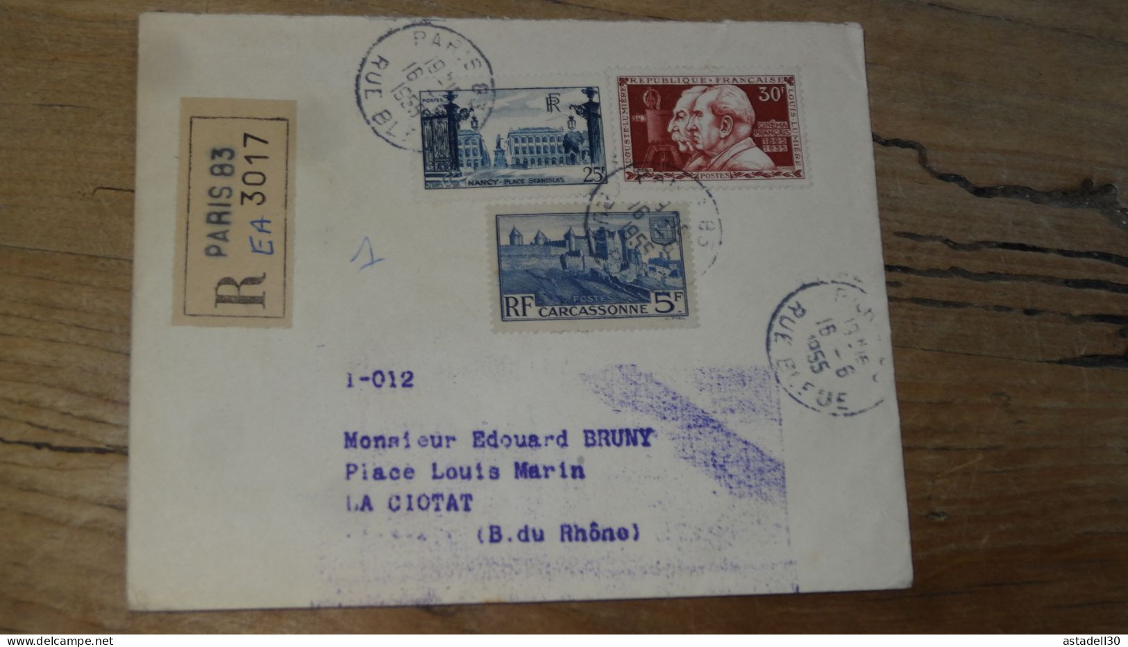 Enveloppe Recommandée PARIS Pour LA CIOTAT - 1955  ............BOITE1.......... 466 - 1921-1960: Modern Tijdperk
