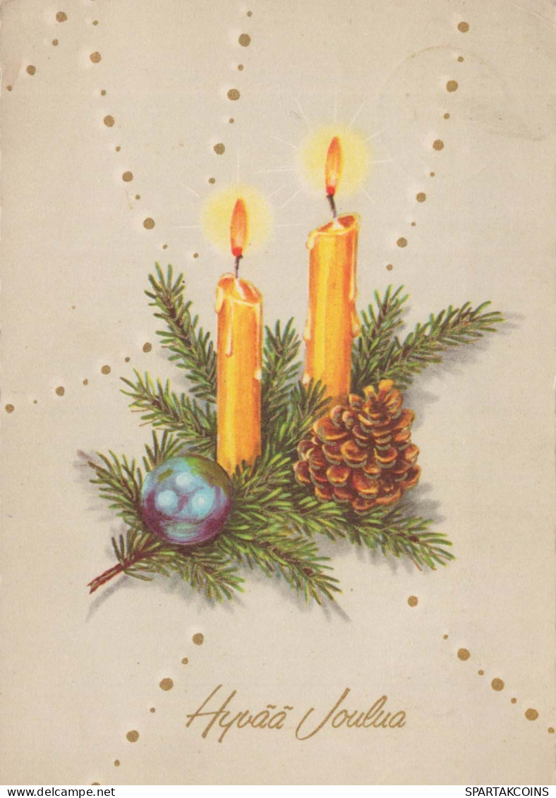 Feliz Año Navidad VELA Vintage Tarjeta Postal CPSM #PAZ216.A - Nouvel An