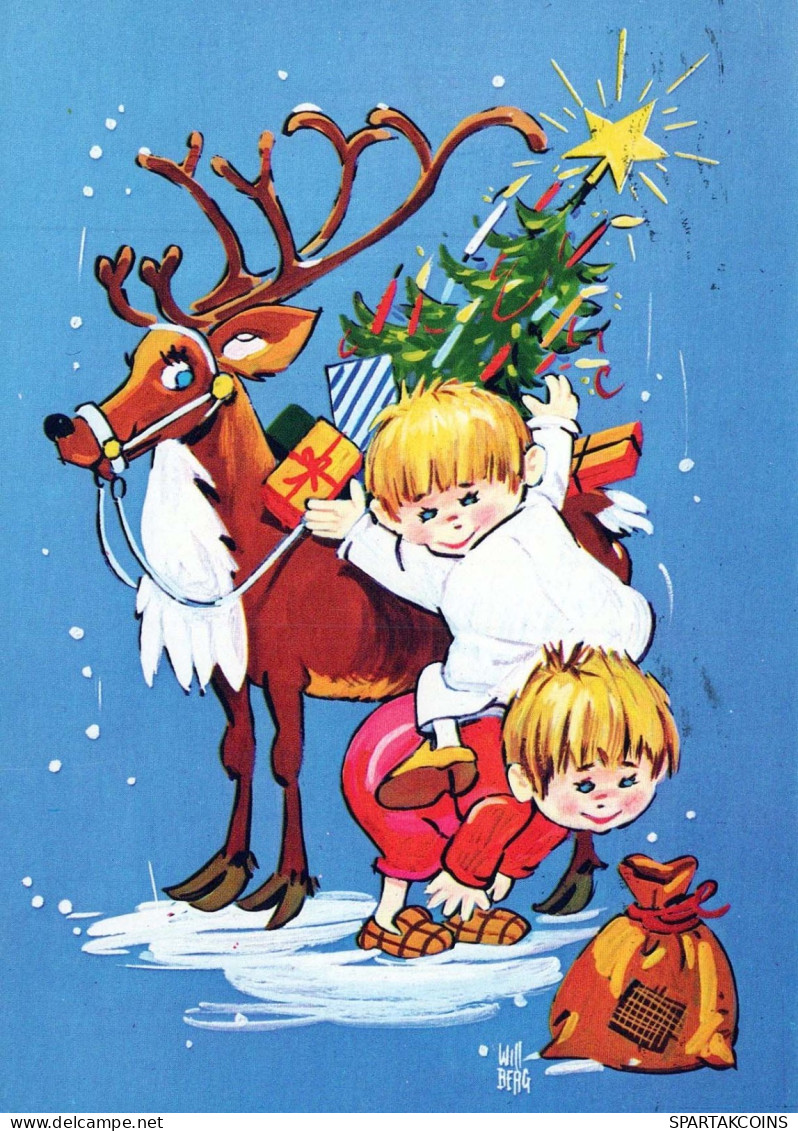 Bonne Année Noël ENFANTS Vintage Carte Postale CPSM #PAY902.A - Nouvel An