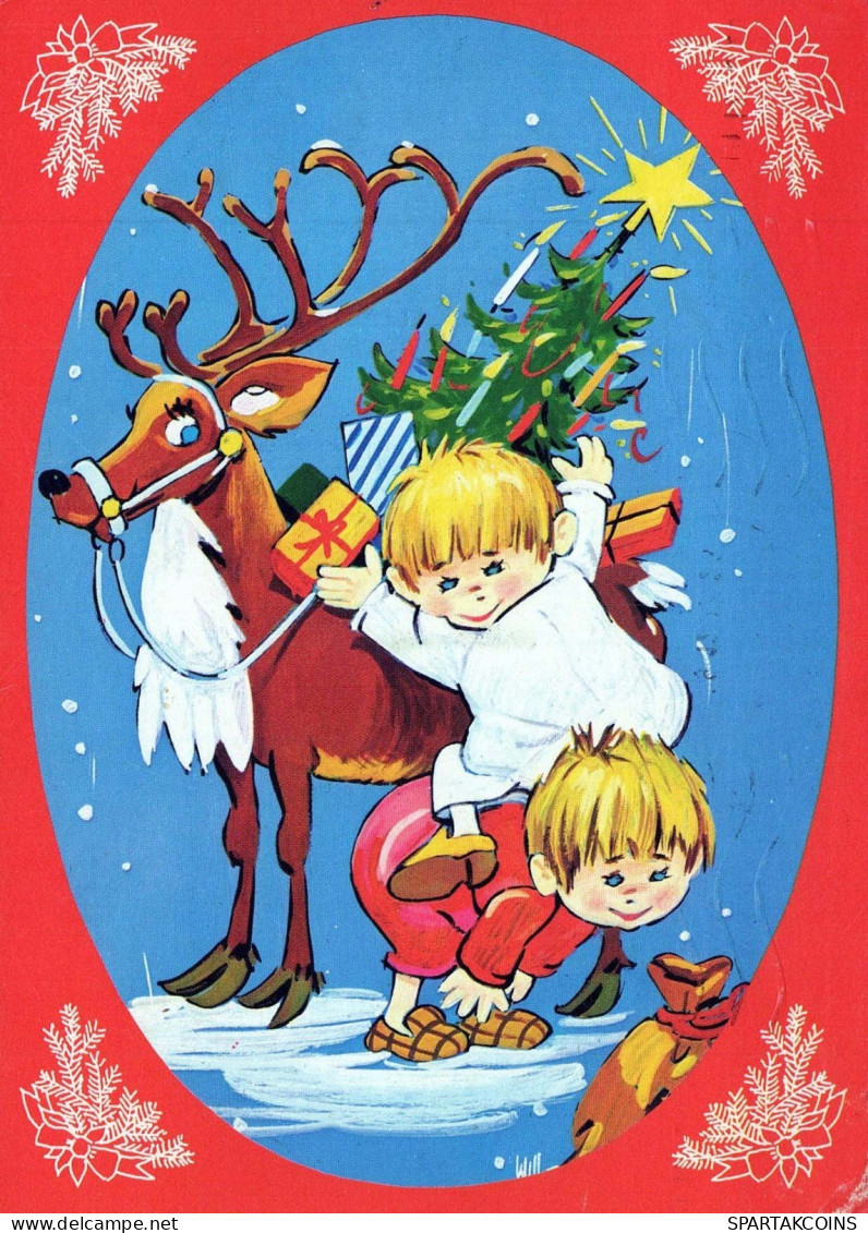 Neujahr Weihnachten KINDER Vintage Ansichtskarte Postkarte CPSM #PAY893.A - Nouvel An