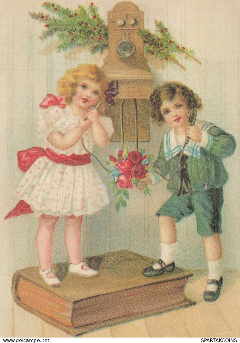 Bonne Année Noël ENFANTS Vintage Carte Postale CPSM #PAY837.A - Nouvel An