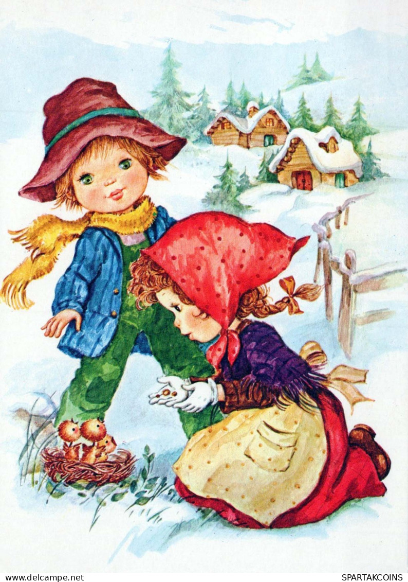 Bonne Année Noël ENFANTS Vintage Carte Postale CPSM #PAY787.A - Nouvel An