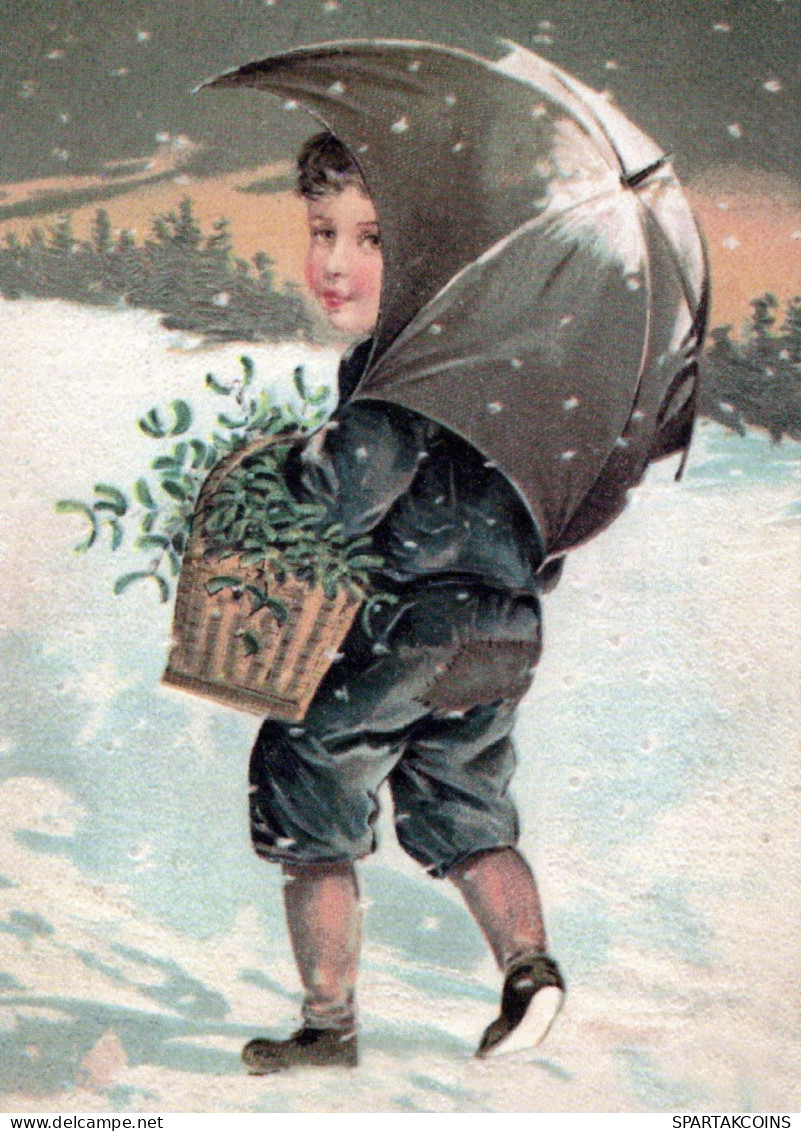 Happy New Year Christmas CHILDREN Vintage Postcard CPSM #PAY694.A - Nouvel An