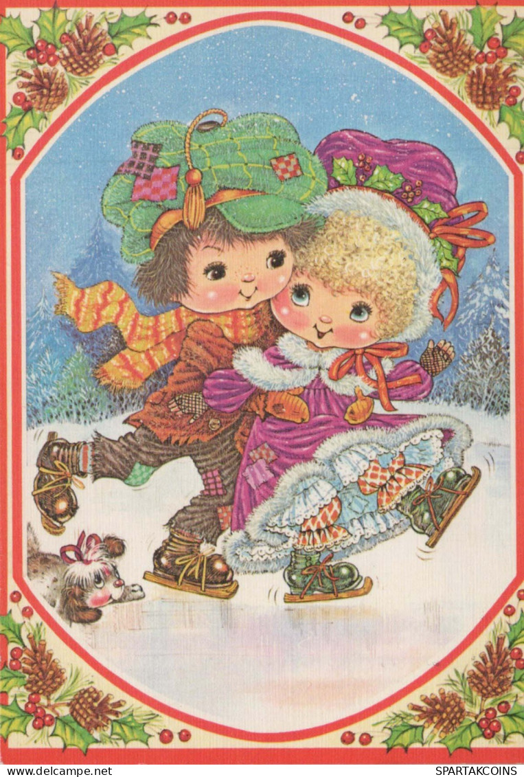 Feliz Año Navidad NIÑOS Vintage Tarjeta Postal CPSM #PAY770.A - Nouvel An