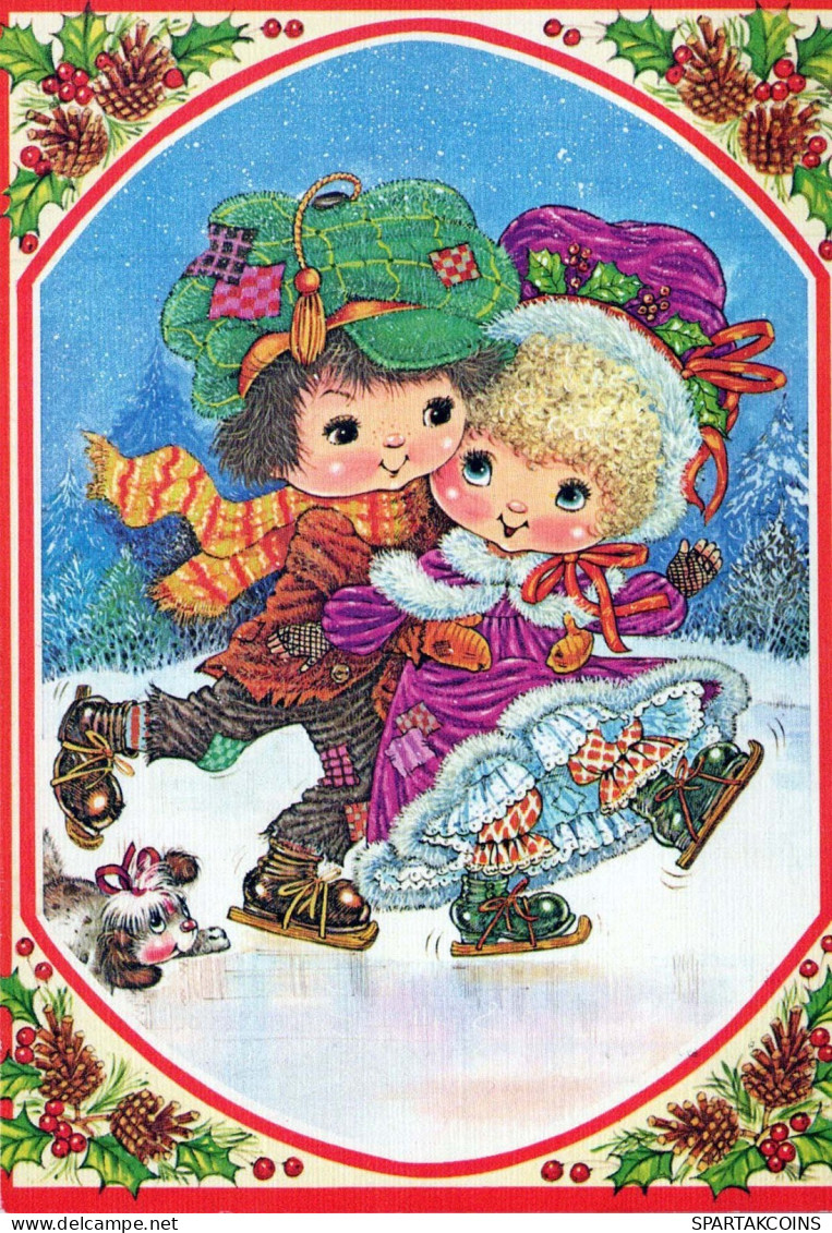 Feliz Año Navidad NIÑOS Vintage Tarjeta Postal CPSM #PAY770.A - Nouvel An