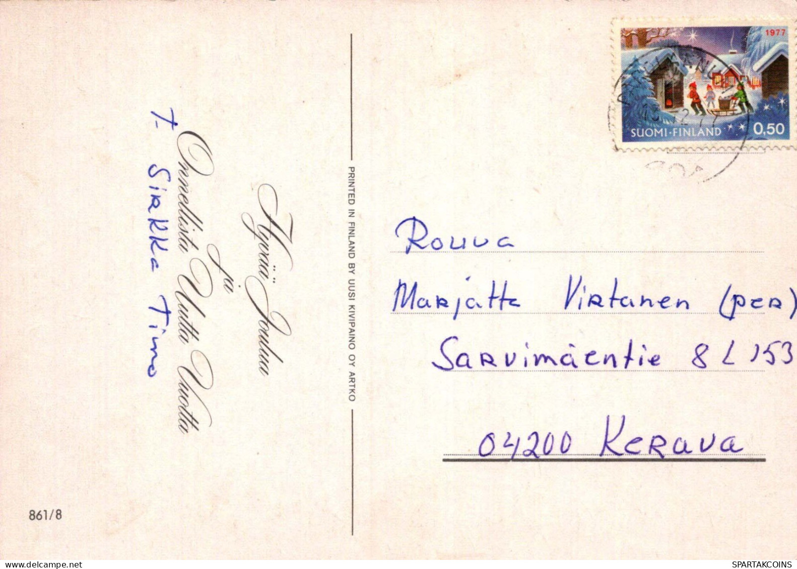 PAPÁ NOEL Feliz Año Navidad GNOMO Vintage Tarjeta Postal CPSM #PAW539.A - Santa Claus