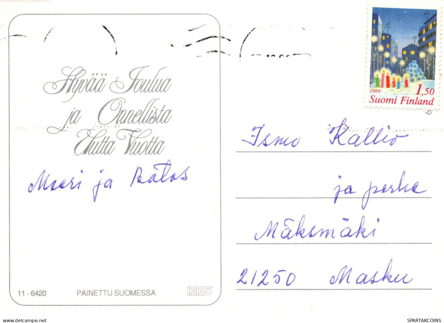 Neujahr Weihnachten HIRSCH Vintage Ansichtskarte Postkarte CPSM #PAU760.A - Neujahr