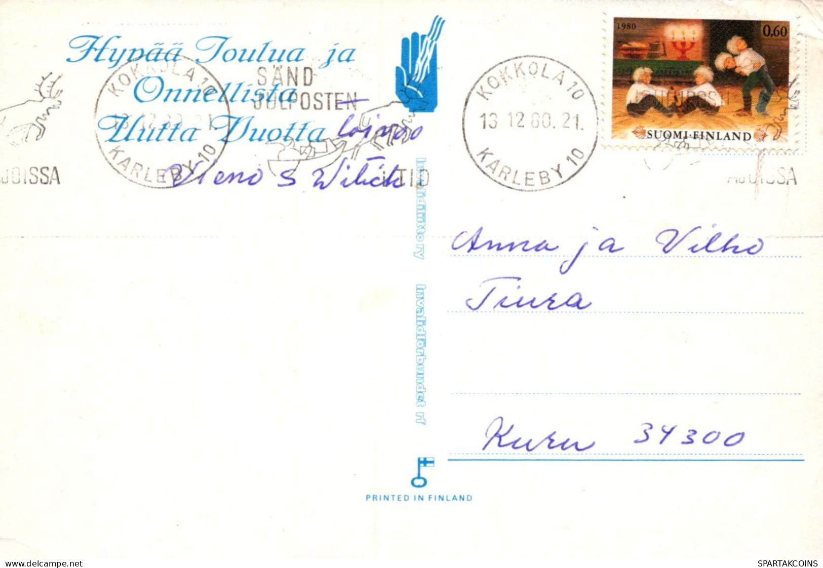 PAPÁ NOEL Feliz Año Navidad Vintage Tarjeta Postal CPSM #PAU492.A - Santa Claus