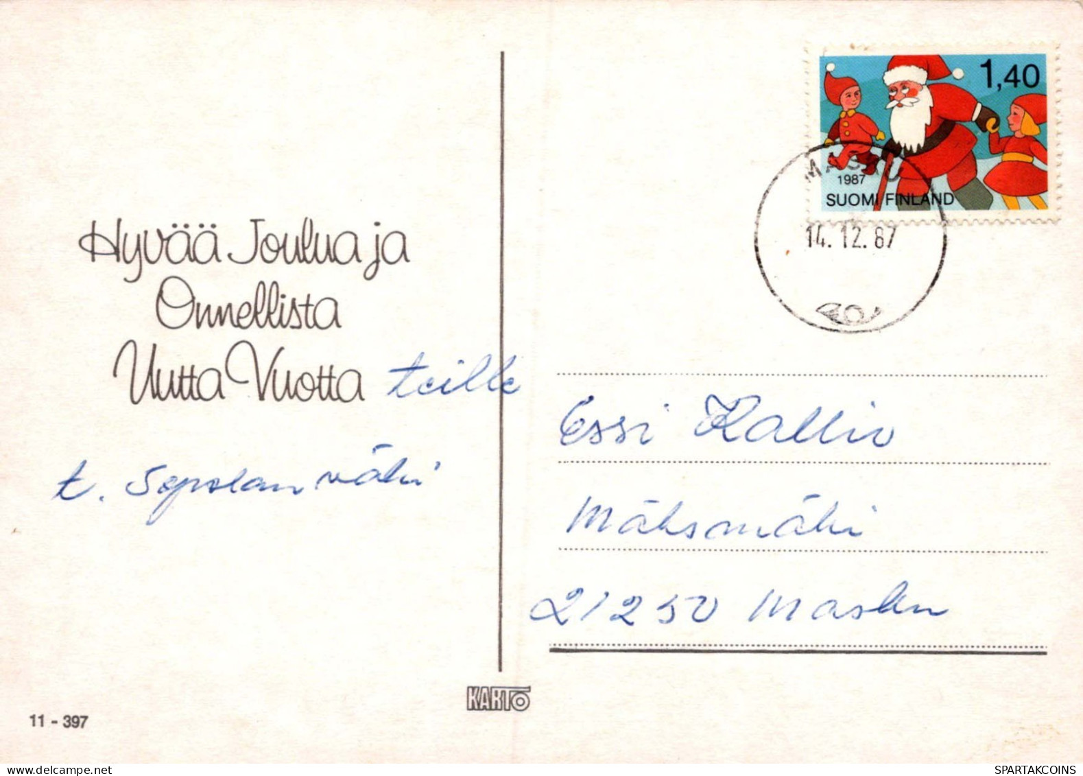 WEIHNACHTSMANN SANTA CLAUS Neujahr Weihnachten GNOME Vintage Ansichtskarte Postkarte CPSM #PAU435.A - Santa Claus