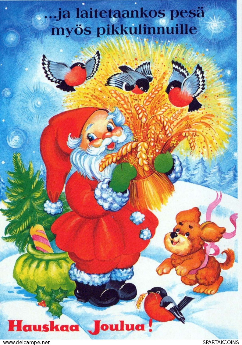 BABBO NATALE Buon Anno Natale Vintage Cartolina CPSM #PAU493.A - Santa Claus