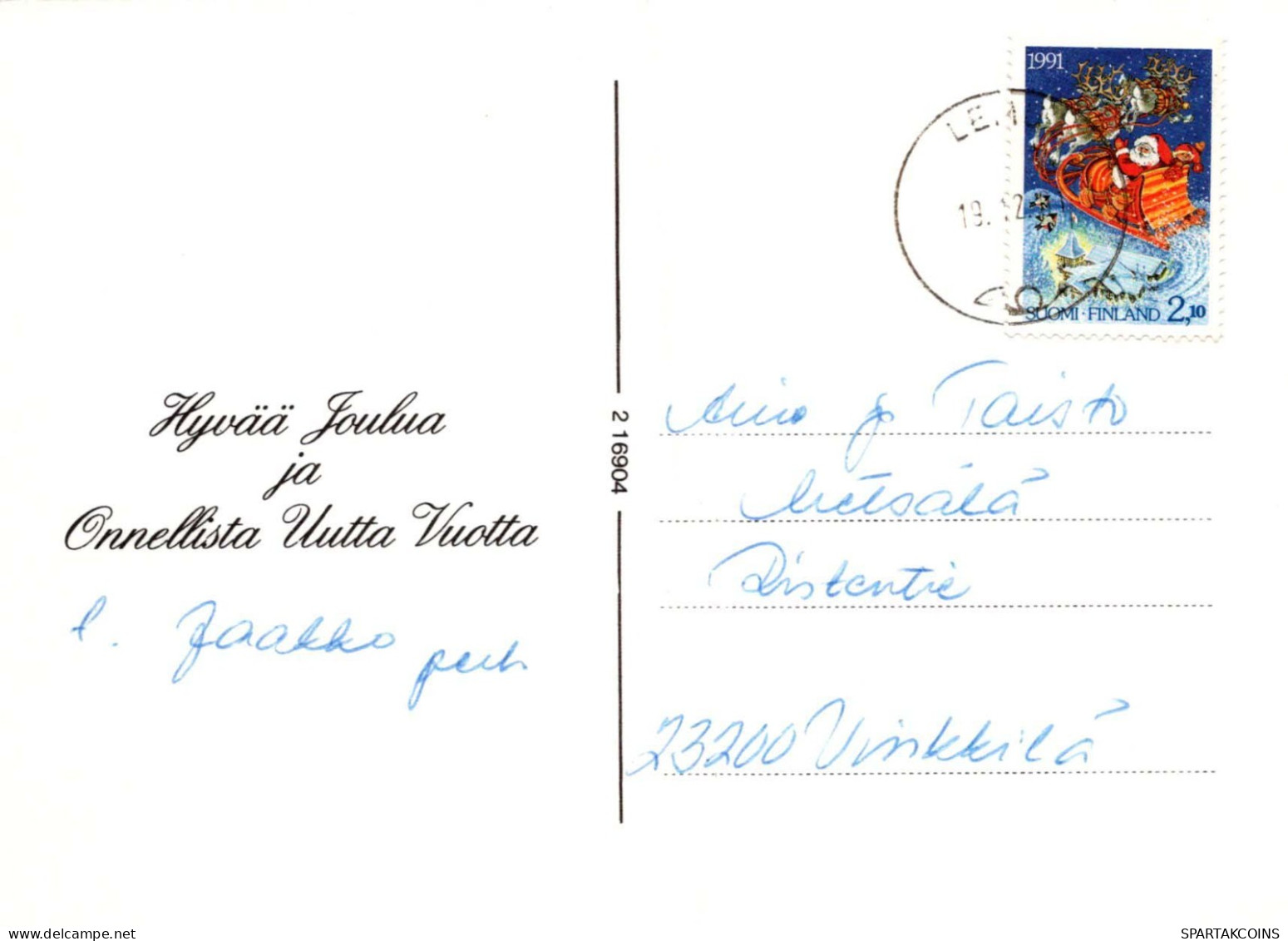 PAPÁ NOEL Feliz Año Navidad GNOMO Vintage Tarjeta Postal CPSM #PAU262.A - Santa Claus