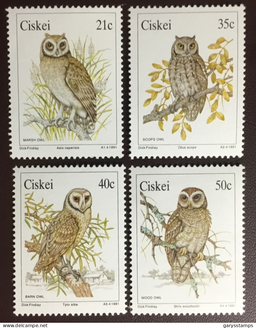 Ciskei 1991 Owls Birds MNH - Eulenvögel