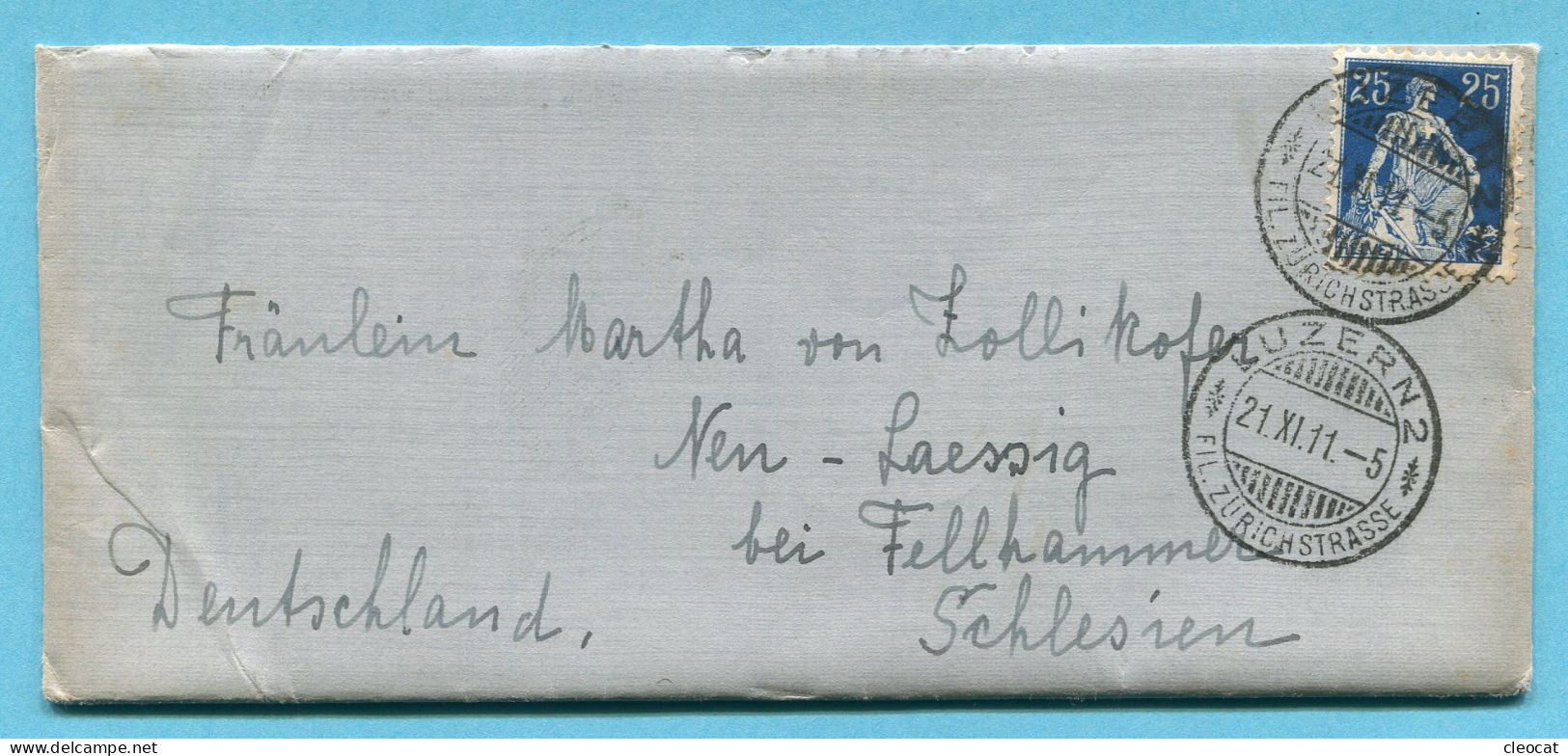 Brief Von Luzern Nach Neu-Laessig 1911 - Lettres & Documents