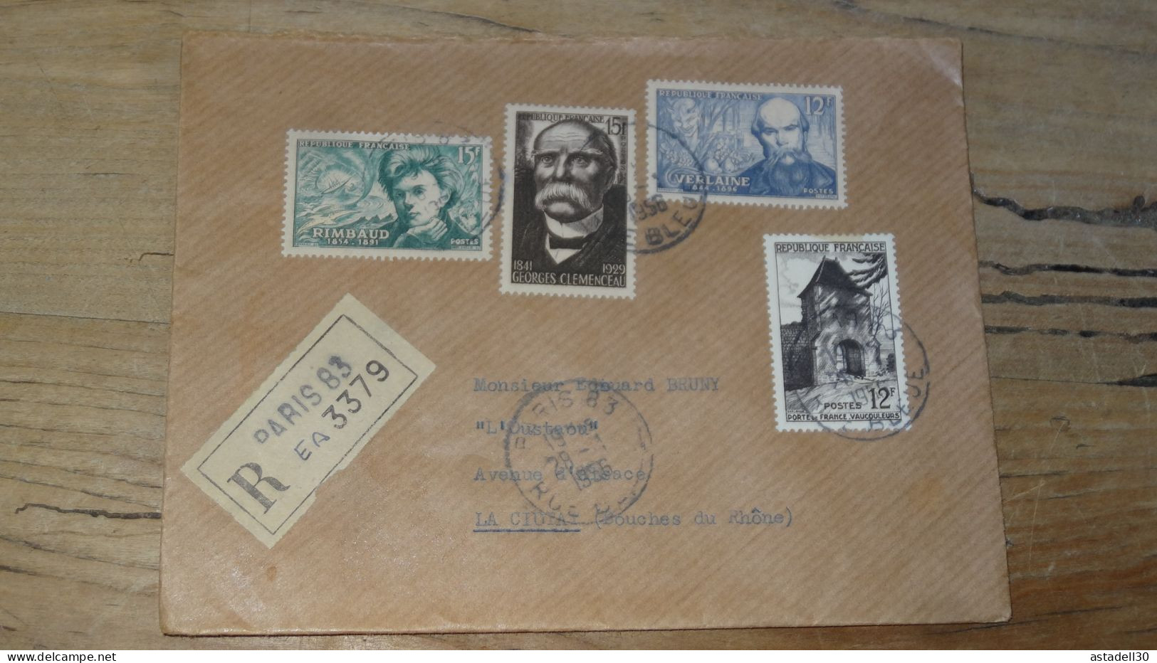 Enveloppe Recommandée PARIS Pour LA CIOTAT - 1956  ............BOITE1.......... 470 - 1921-1960: Période Moderne