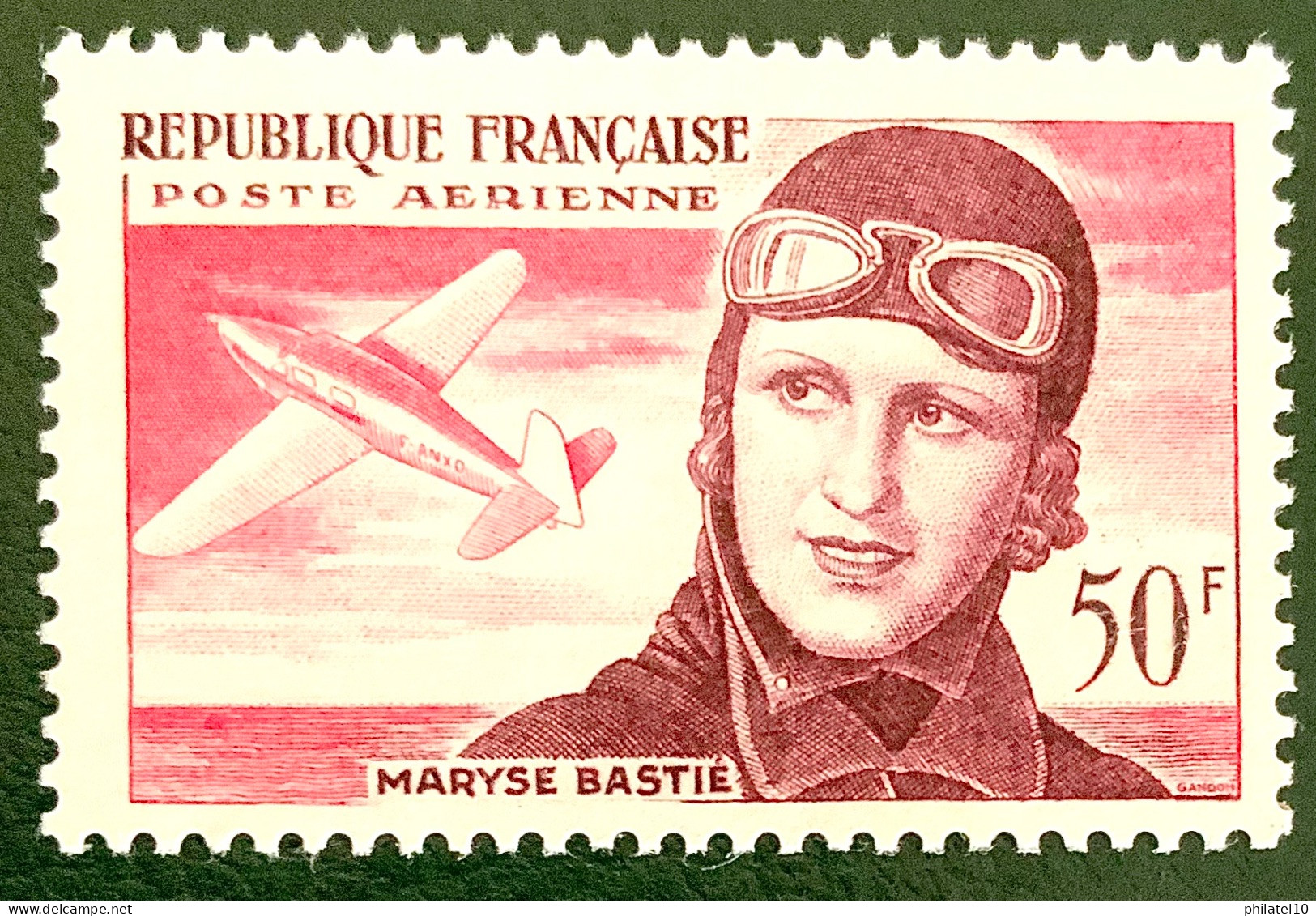 1955 FRANCE N 34 - POSTE AERIENNE - MARYSE BASTIE - NEUF** - 1927-1959 Postfris