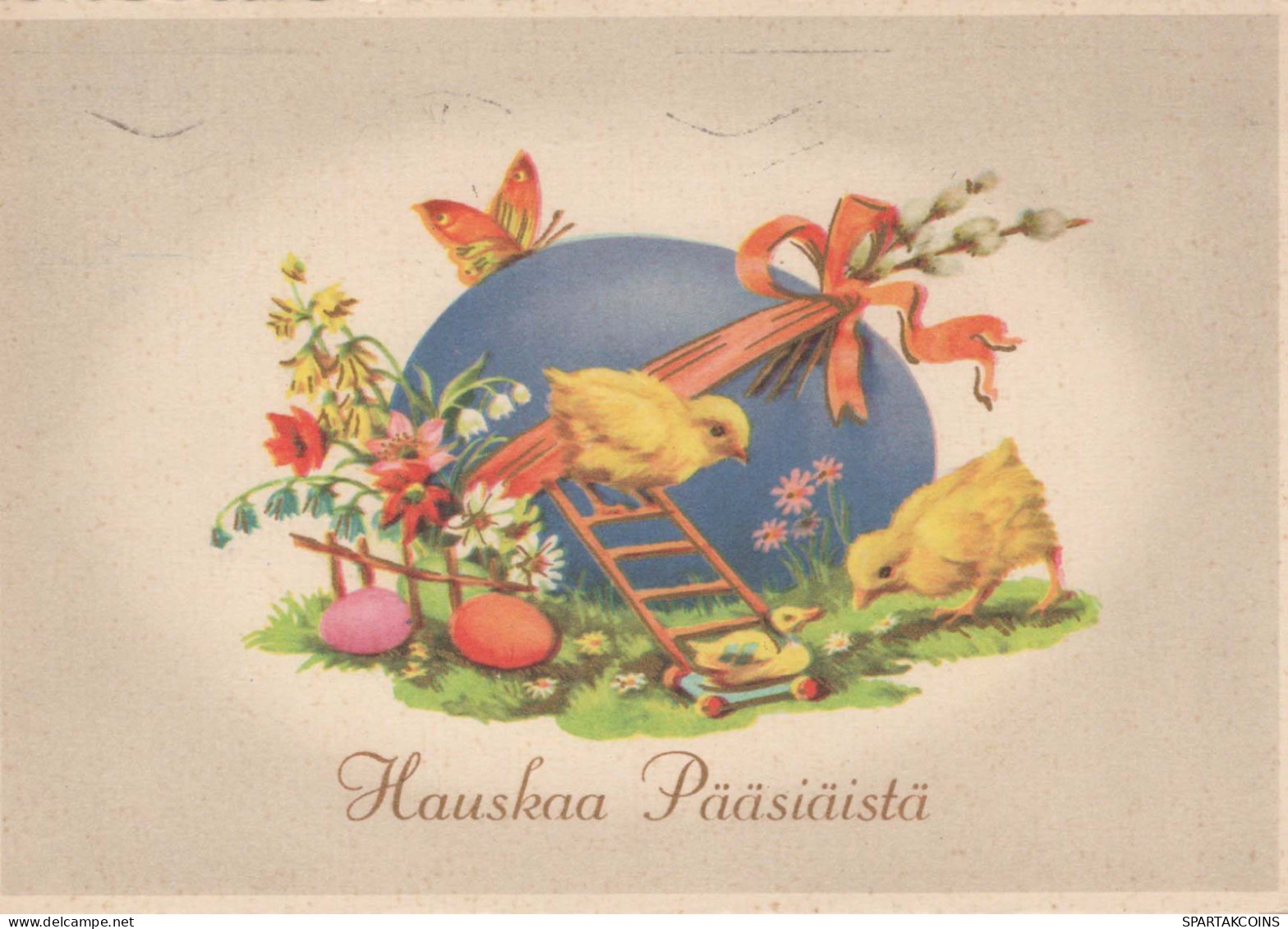 PÂQUES POULET ŒUF Vintage Carte Postale CPSM #PBO909.A - Ostern