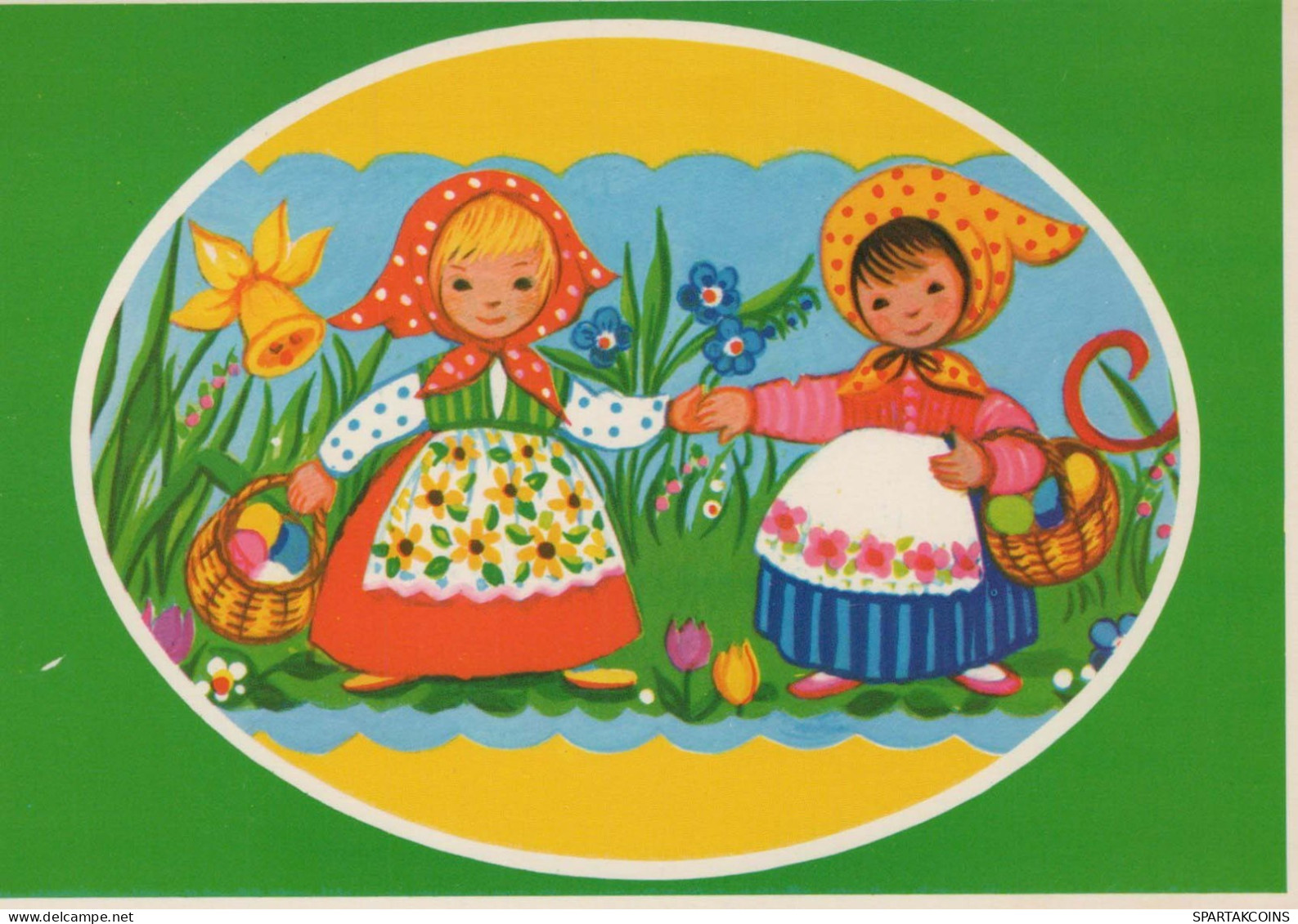 PÂQUES ENFANTS Vintage Carte Postale CPSM #PBO334.A - Pasen