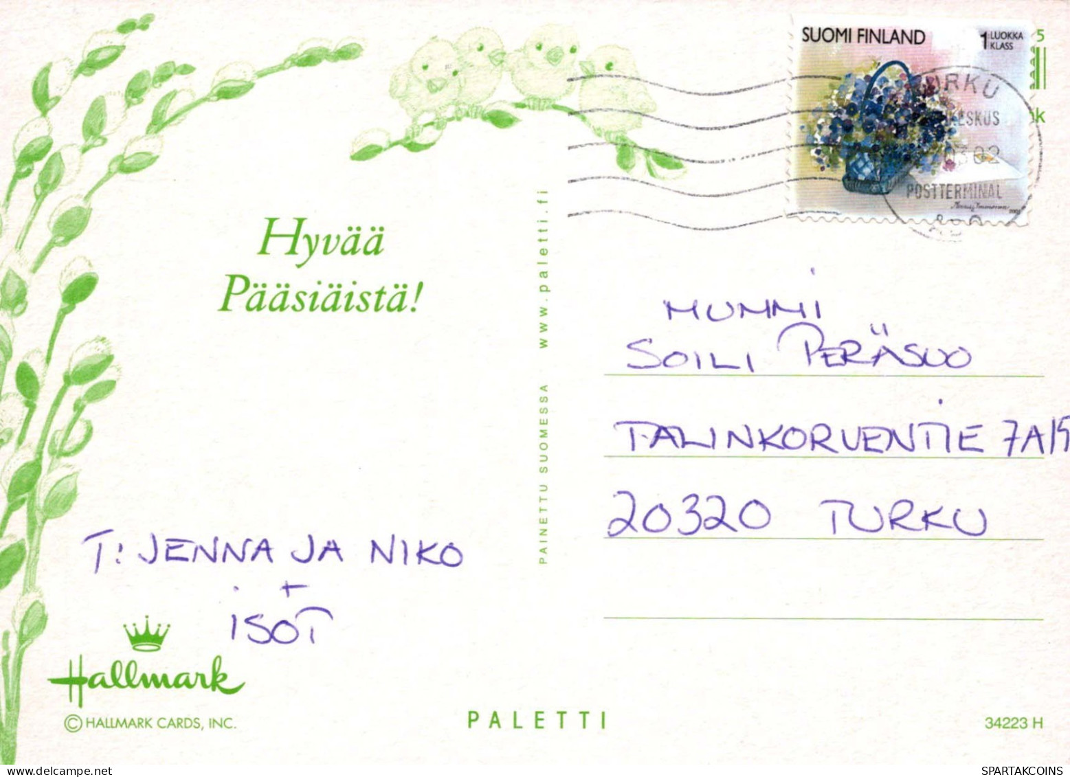 PASCUA CONEJO HUEVO Vintage Tarjeta Postal CPSM #PBO437.A - Pasen